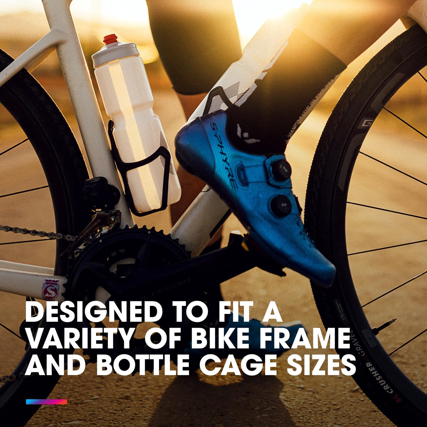 HydraPak Breakaway Surge Lightweight Bike Water Bottle (25oz, White) HydraPak