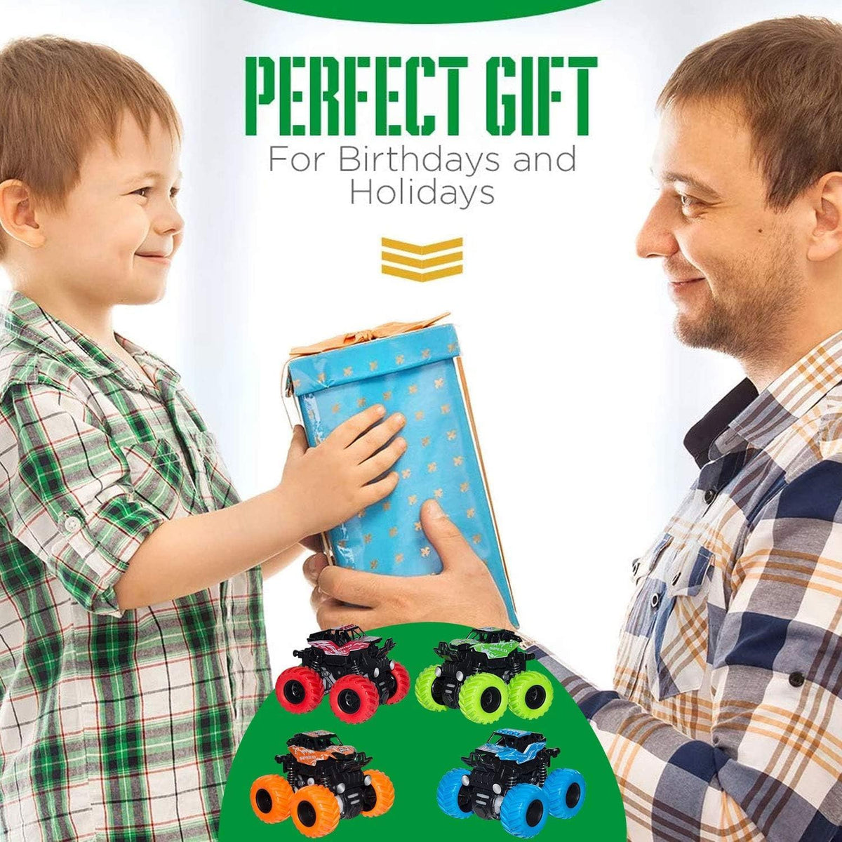 Monster Trucks for Boys Age 4-7, Toy Trucks for Toddlers 2-4 Years (4 Pack) 🍁 All In One Marketplace Canada