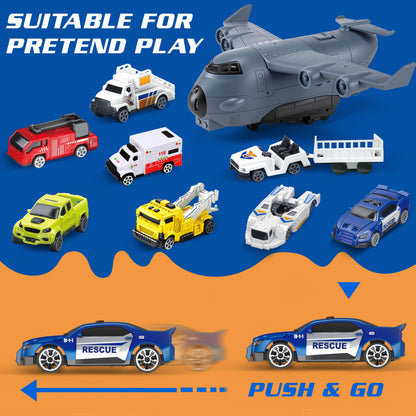 Airplane Toy Set with Trucks, Helicopter, Planes and Playmat, Airport Aviation Toys for Boys Girls, Great Gift for Birthday Christmas 🍁 All In One Marketplace Canada