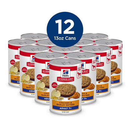 Hill's Science Diet Senior 7+ Canned Dog Food, Chicken & Barley Entrée 12 x 370 g Can 🍁 All In One Marketplace Canada