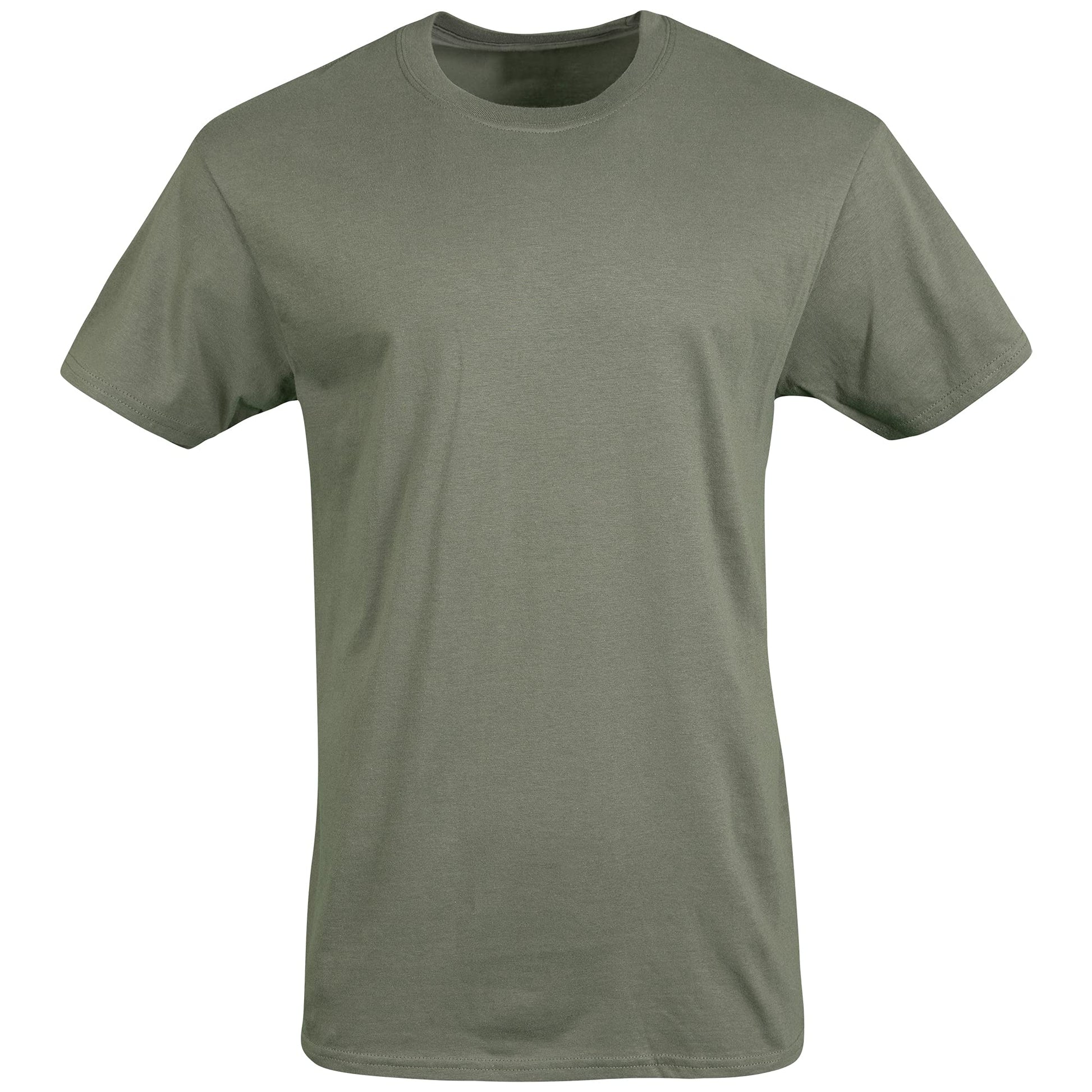 Gildan Men's Crew T-Shirts, Multipack, Style G1100, Black/Sport Grey/Military Green (5-Pack), Large