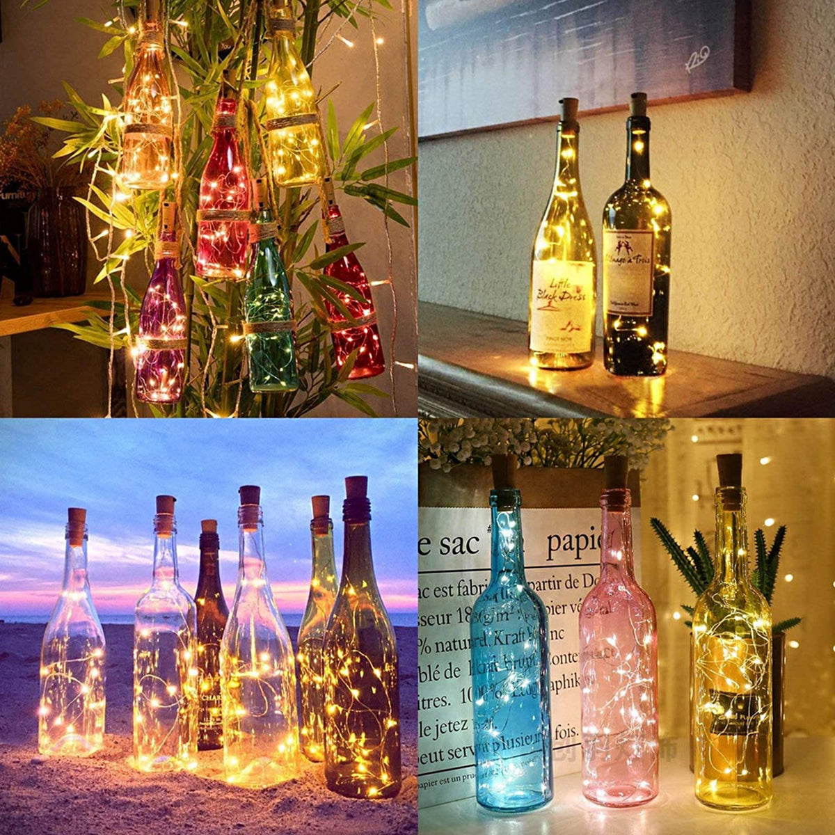 BROTOU 15 Packs Bottle Lights with Cork, Lights for Wine Bottles 7FT 20 LED Battery Powered Copper Wire String Fairy Lights for Mothers Day Christmas Party Wedding Table Home Pub Decor (Cold White) 🍁 All In One Marketplace Canada