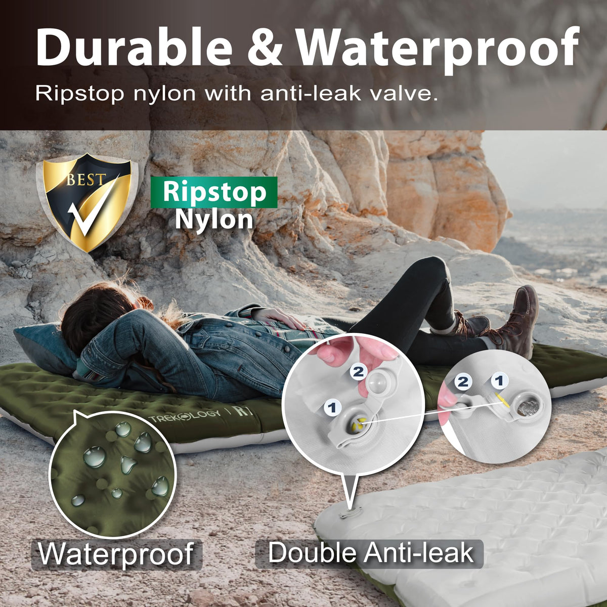 TREKOLOGY UL R7 Ultralight Sleeping Pad – R-Value 7.2, Insulated Camping Mattress for 4-Season Comfort, Inflatable Sleep Mat for Backpacking, Hiking, Winter Camping, Compact & Lightweight (Green) 🍁 All In One Marketplace Canada