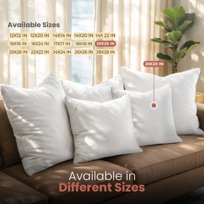 Utopia Bedding Throw Pillows Insert (Pack of 2, White) - 20 x 20 Inches Bed and Couch Pillows - Indoor Decorative Pillow