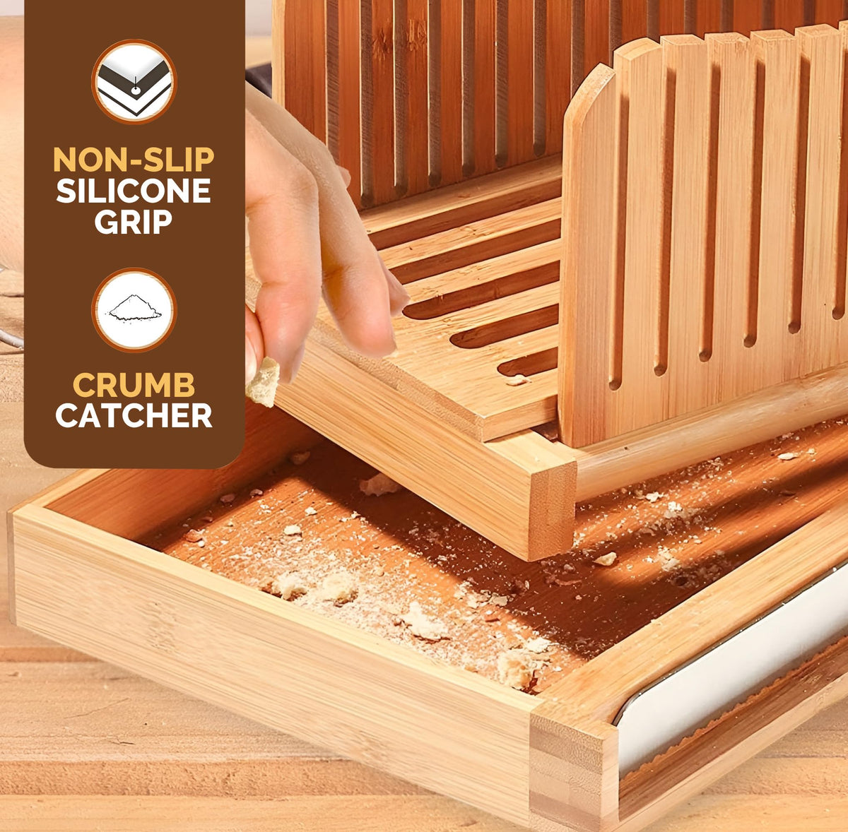 Bambüsi Bread Slicer for Homemade Bread with Knife Sourdough Cutter, Bamboo 🍁 All In One Marketplace Canada