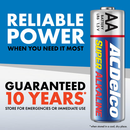 ACDelco 48-Count Double AA Batteries, Maximum Power Super Alkaline Battery for Home and Office, 10-Year Shelf Life, Reclosable Packaging - Available at All In One Marketplace Canada