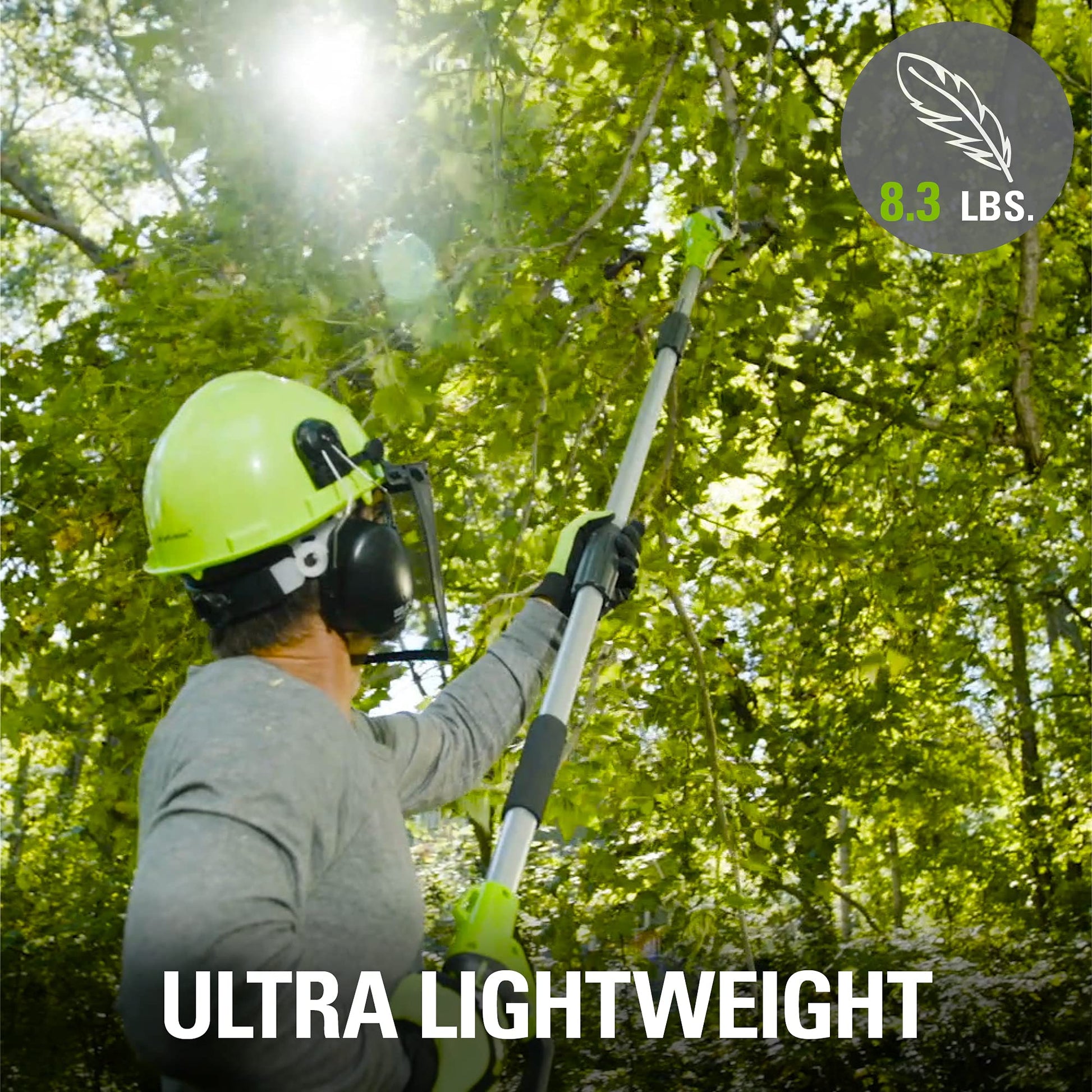 Greenworks 20192 8.5-Inch 6.5 Amp Electric Corded Pole Saw, Green Greenworks