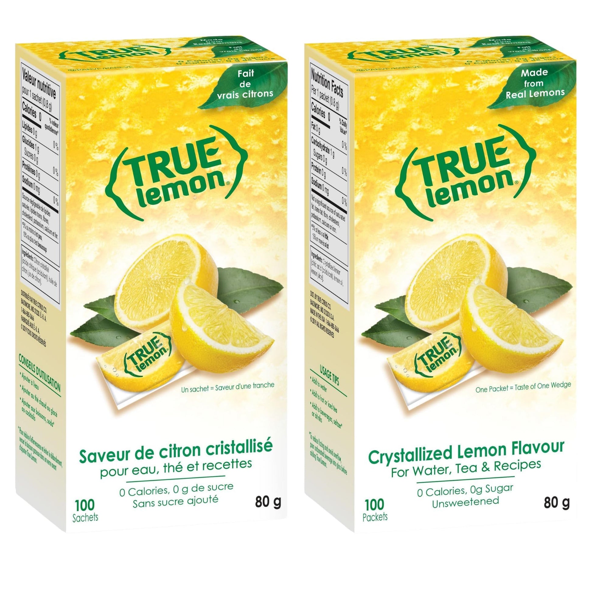 True Lemon & Lime Water Enhancer - Sugar-Free, Zero Calorie Citrus Packets (100 Count Each Flavor)