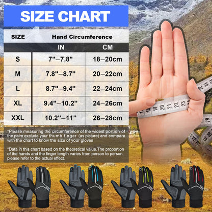 Souke Sports Winter Thin Cycling Gloves, Men Women Lightweight Thermal Padded Bike Gloves, Touchscreen Waterproof for Riding Running Hiking GE L 🍁 All In One Marketplace Canada