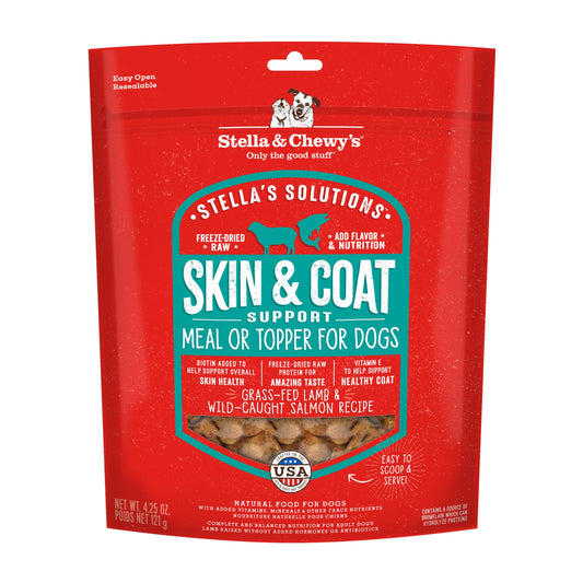 Stella & Chewy's Stella's Solutions Skin & Coat Support Grass-Fed Lamb & Wild-Caught Salmon Dinner Morsels Freeze-Dried Raw Dog Food, 120g Stella & Chewy's