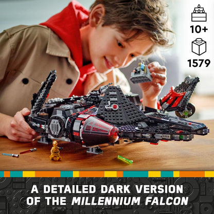 LEGO Star Wars The Dark Falcon Buildable Starship, Star Wars Toy Vehicle Set for Boys and Girls, Collectible Millenium Falcon Toy with 6 Star Wars Minifigures, Birthday Gift for Kids or Any Fan, 75389 LEGO