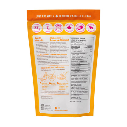 Flourish Protein Pancake & Waffle Mix with Whey Protein, No Added Sugar, High in Fiber - Just Add Water - Buttermilk Flavour, 430 g Each (2 Pack) - Made in Canada