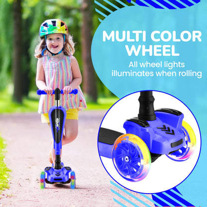 Hurtle - 3 Wheel Foldable Kick Scooter for Kids & Toddlers (Blue CA) Hurtle
