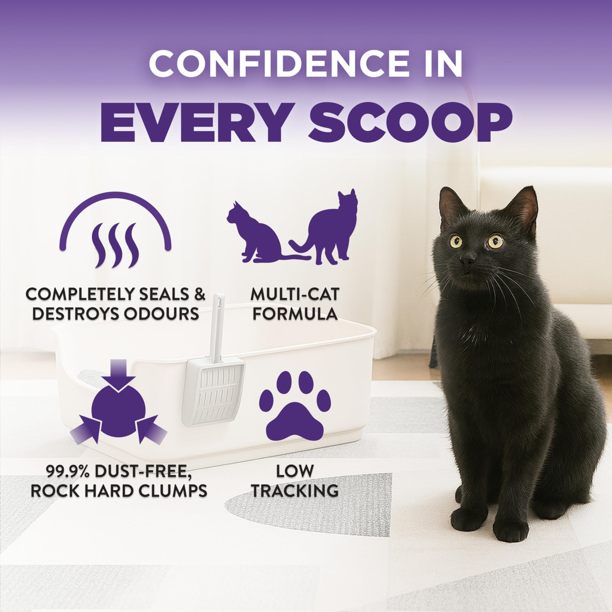 Arm & Hammer Slide Clumping Cat Litter, Multi-Cat Clay, Effortless Clean, 7-Day Odour Control, Dust-Free, Low-Tracking, Rock-Hard Clumps, Baking Soda Power, 6.4 kg