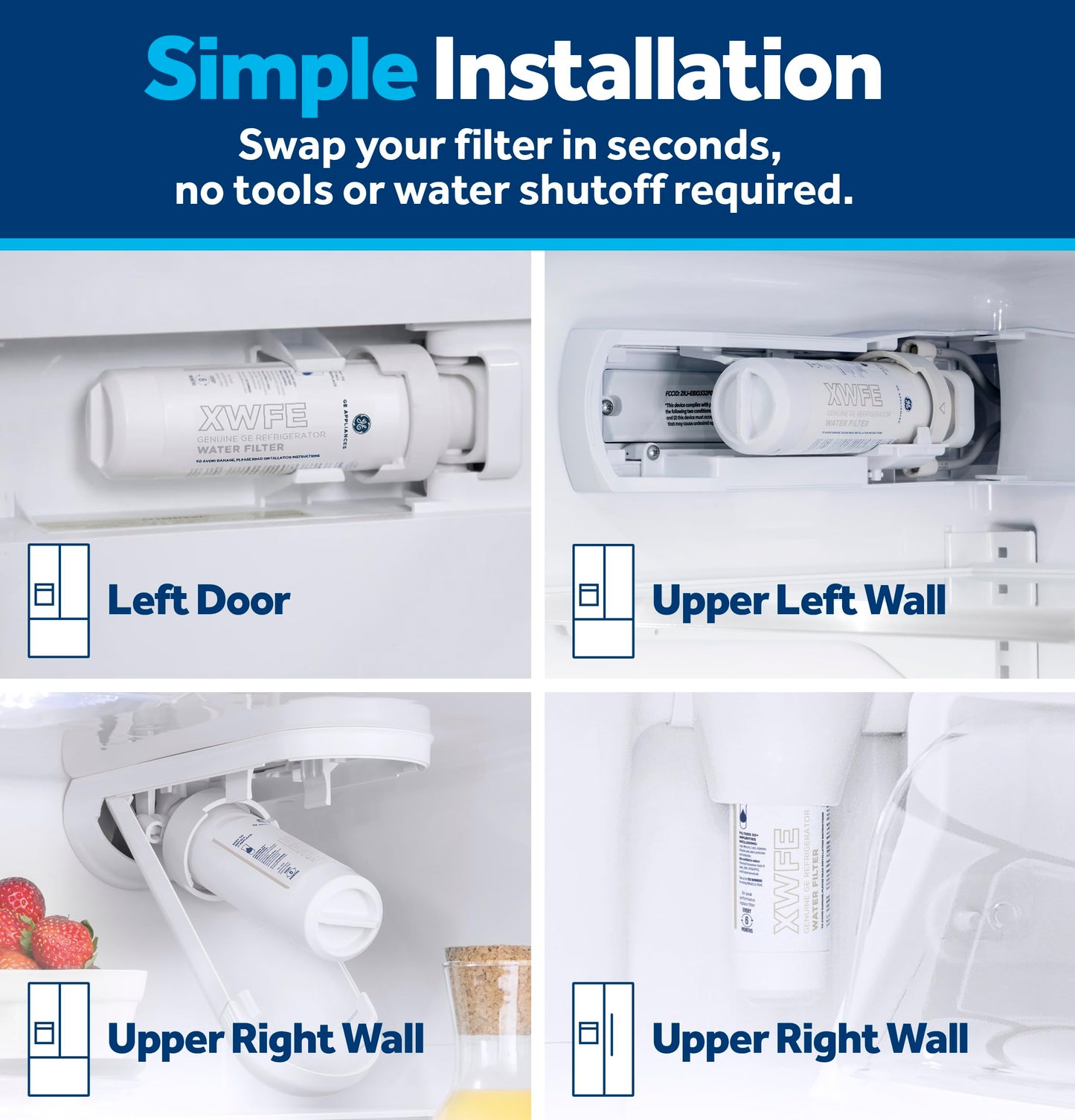 GE XWFE Refrigerator Water Filter - WR01F04788 - Available at All In One Marketplace Canada