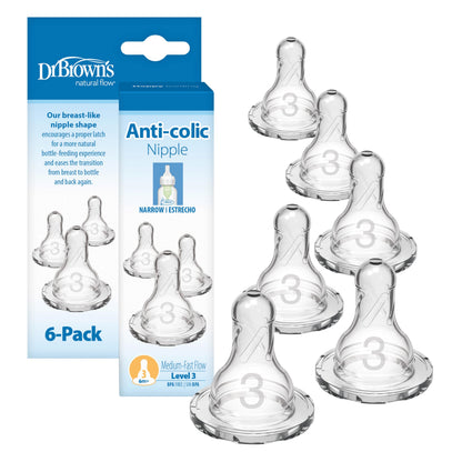 Dr. Brown's Original Nipple, Level 3 (6m+), 6 Count