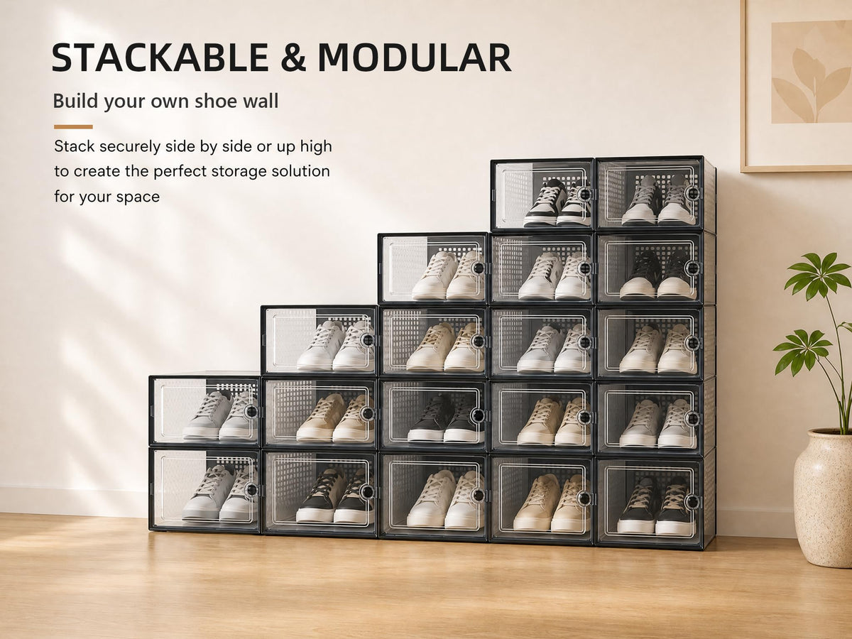 Kuject X-Large Shoe Boxes Organizers Fit US Women Size 12 / Men Size 11