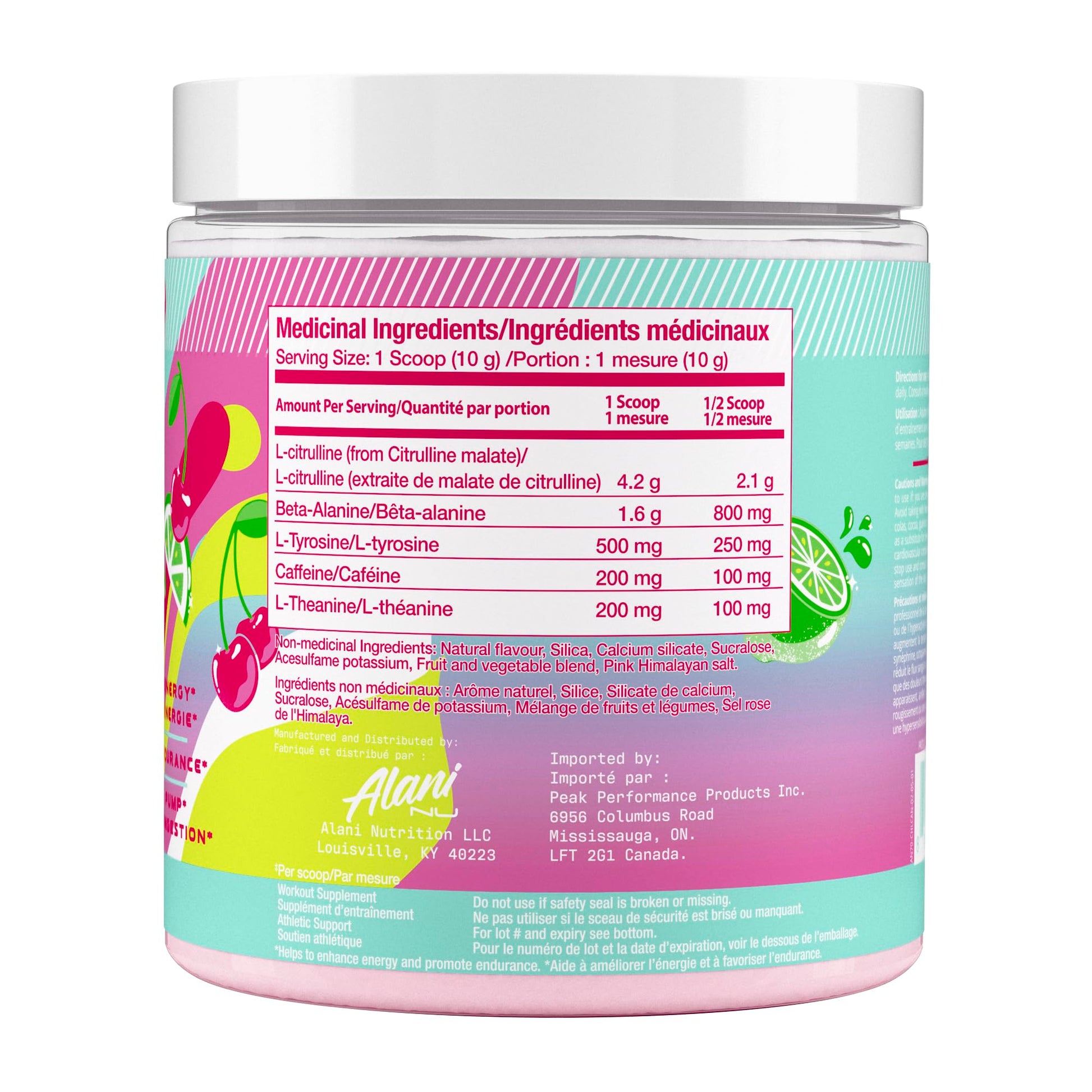 Alani Nu Pre Workout Powder | Amino Energy Boost | Endurance Supplement | Sugar Free | 100mg Caffeine | L-Theanine, Beta-Alanine, Citrulline | 30 Servings (Cherry Twist) Alani Nu