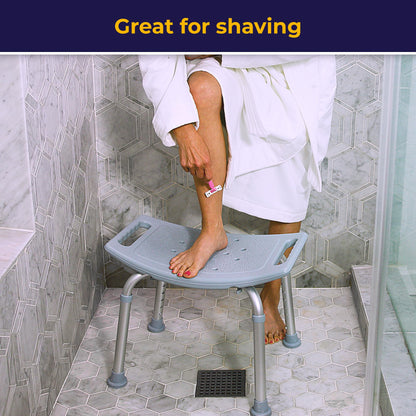 Drive Medical RTL12203KDR Shower Chair, Adjustable Stool with Suction Feet, Seat for Inside Shower or Tub, Bathroom Bench Bath Chair for Elderly and Disabled, 300 LB Weight Cap - Available at All In One Marketplace Canada