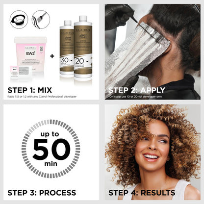 Clairol Professional BW2+ Dedusted Extra Strength Powder Lightener for Hair Highlights, 8 oz | 227 g Clairol Professional
