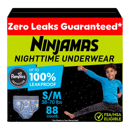 Pampers Ninjamas Nighttime Bedwetting Underwear Boys Size S/M (38-65 lbs) 88 Count (Packaging & Prints May Vary) 🍁 All In One Marketplace Canada