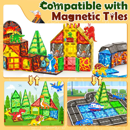 NVHH Magnetic Tiles Dinosaur Toys Magnet Tiles for Kids Ages 3-5 4-8 5-7 🍁 All In One Marketplace Canada