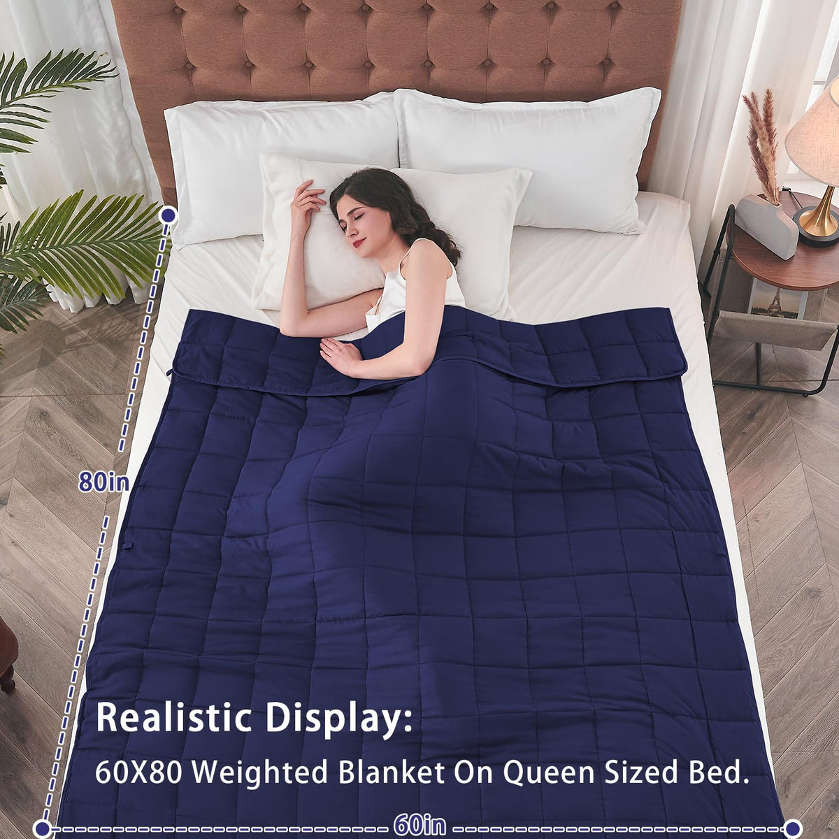 Weighted Blanket for Adults(20lbs,60"×80",Navy Blue) for 190-210Ibs 🍁 All In One Marketplace Canada