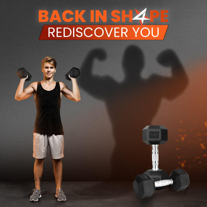 Yes4All Hex Dumbbell with Chrome Grip, Single Hand Weight for Strength Training - 20 lbs 🍁 All In One Marketplace Canada