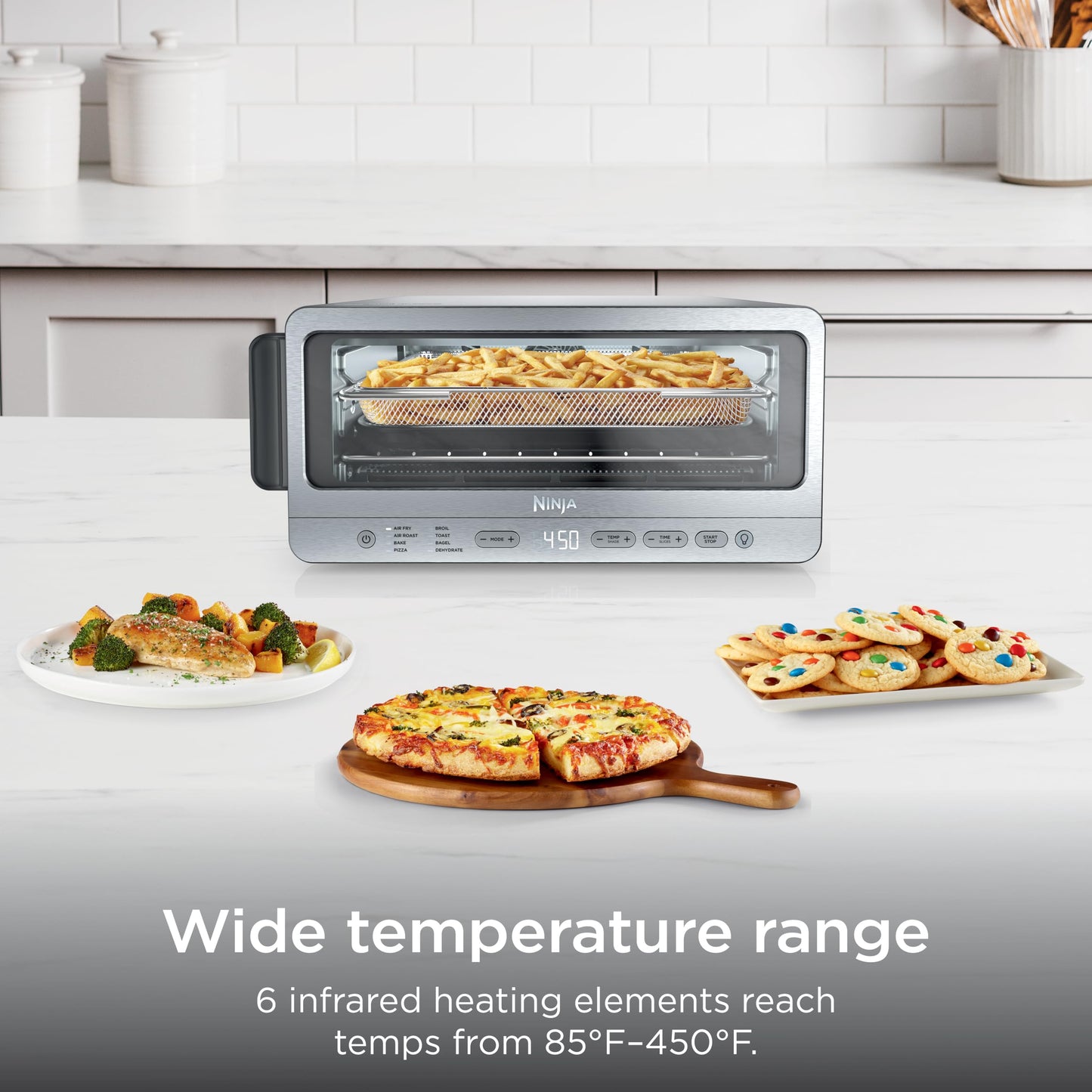 Ninja Flip Toaster Oven & Air Fryer, 8-in-1 Functionality, Flip Up & Away Capability for Storage Space SP151C (Canadian Edition)