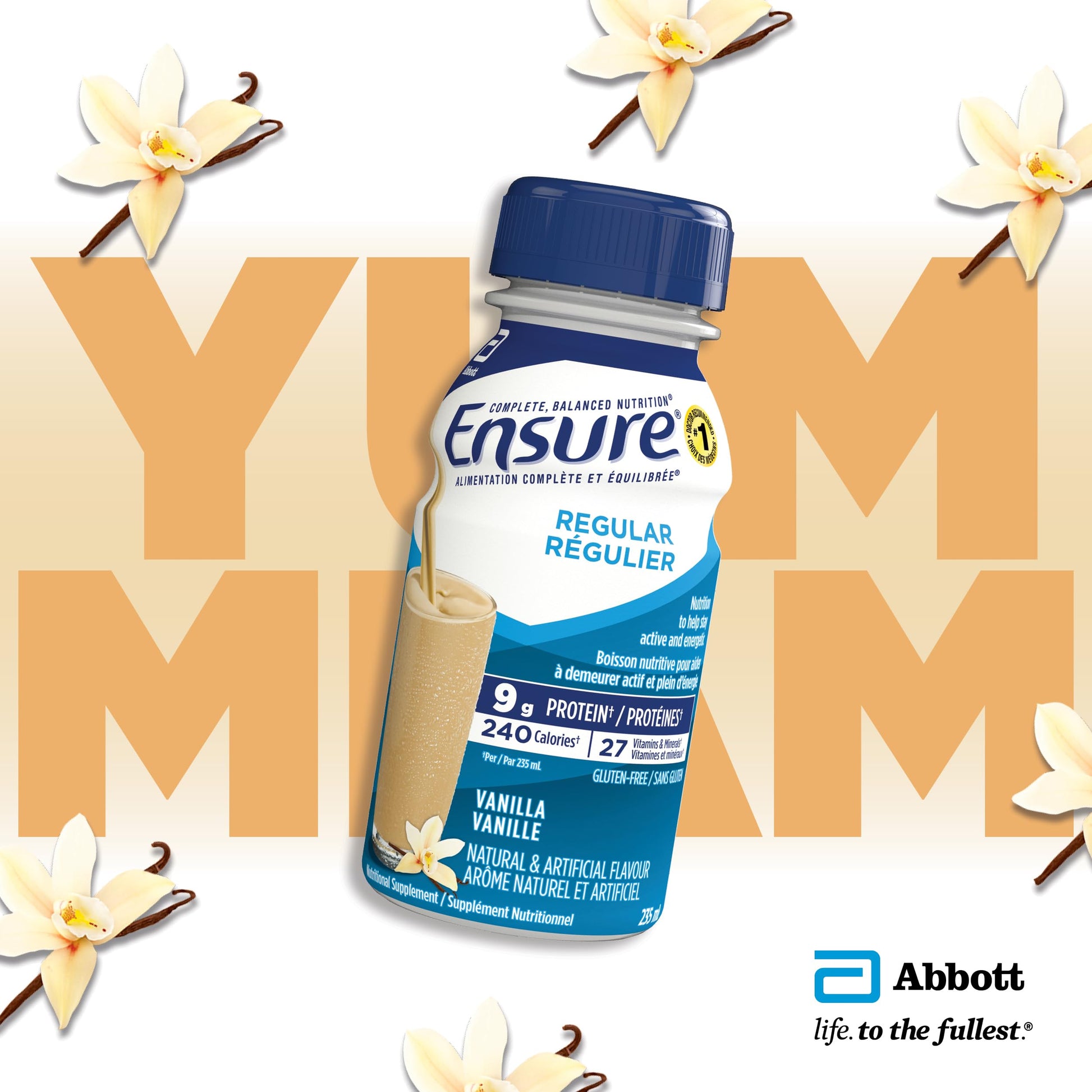 Ensure Regular, Nutritional Supplement Shake Value Pack, Nutrition To Stay Active And Energetic, Vanilla, 24 x 235-mL Bottles - Available at All In One Marketplace Canada