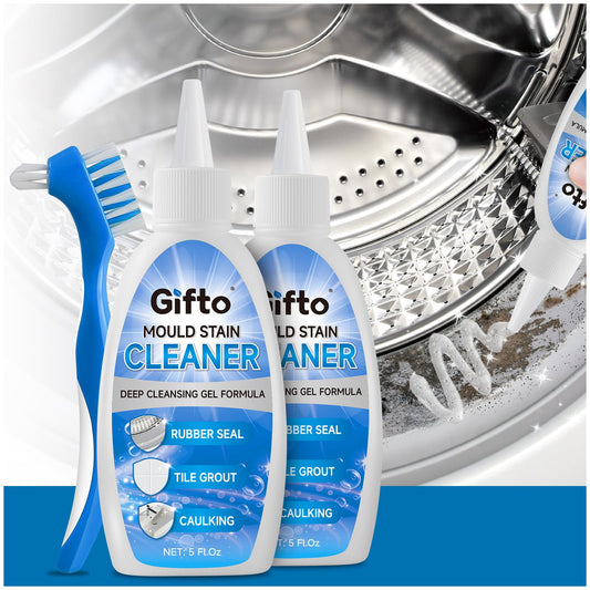 Mould Stain Remover Gel Washing Machine Cleaner, Grout Cleaner with Cleaning Brush, Black Stain Remover for Washer Kitchen Sink Shower Toilet Bathtub Caulk Tile,Bathroom Whitener, 10 Fl Oz - Available at All In One Marketplace Canada