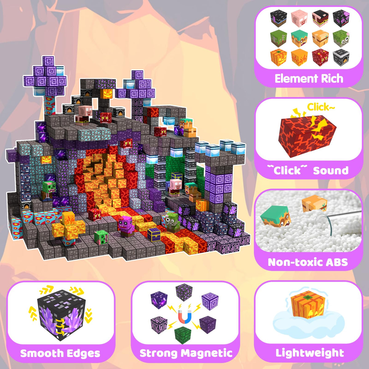SSAWER Magnetic Blocks, 100PCS Toys Building Blocks Cubes Gifts for Girls 🍁 All In One Marketplace Canada