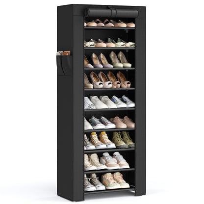 SONGMICS 10-Tier Shoe Rack, Shoe Storage Organizer Cabinet, Black URXJ10H01 SONGMICS