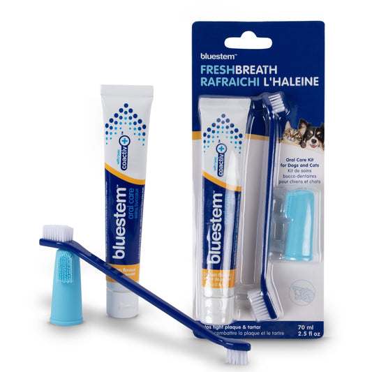 bluestem Cat and Dog Toothpaste – Scientifically Formulated Coactiv+ Pet Toothpaste Helps Reduce Plaque & Tartar, Freshens Breath, and Promotes Daily Dog and Cat Oral Care – Chicken Flavor (70g)
