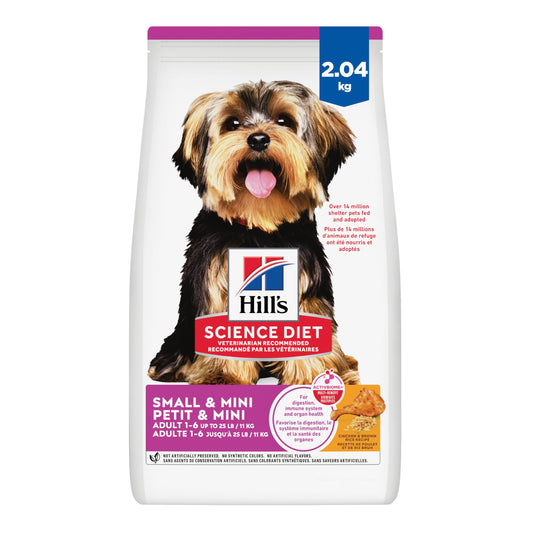 Hill's Science Diet Adult Small & Mini Chicken Meal & Rice Recipe Dry Dog Food 2.04 kg Bag