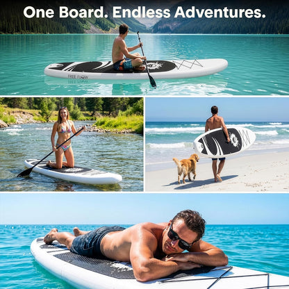 SereneLife 10'/10'6" Inflatable Stand Up Paddle Board with SUP Accessories, Inflatable SUP with Anti-Slip EVA Deck Pad, Wide Design Paddle Board for Adults and Youth 🍁 All In One Marketplace Canada