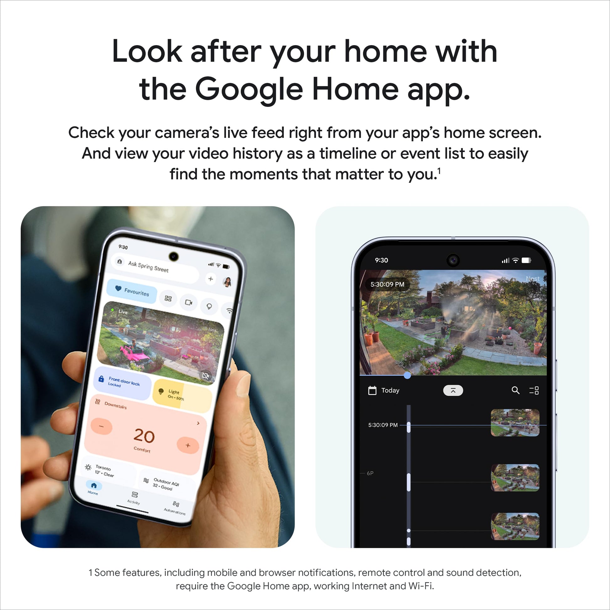 Google Nest Cam Outdoor (Wired, 2nd gen) - 2K Video and Gemini - 1-Pack