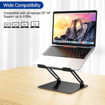 Besign LS10 Laptop Stand for Desk, Ergonomic Adjustable Notebook Tablet Stand, Riser Holder Computer Stand Compatible with Air, Pro, Dell, HP, Lenovo More 10-14" Laptops, Lapdesks (Black) - Available at All In One Marketplace Canada