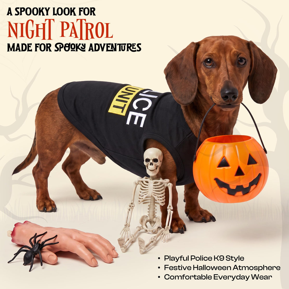Costume de chien policier K9 pour animal de compagnie – T-shirt d'Halloween K9 pour chien – Costume de policier pour animal – Costumes de chien pour Halloween – Vêtements et accessoires pour chien – Tenue avec manches pour animal – XL