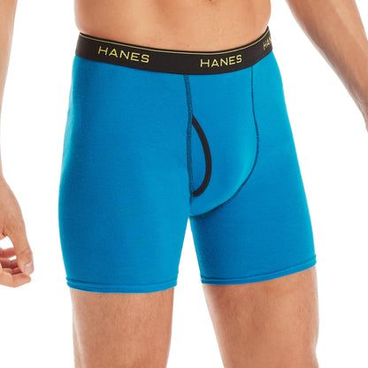 Hanes Men's 4 Pack FreshIQ Ringer Boxer Brief, Assorted, Large