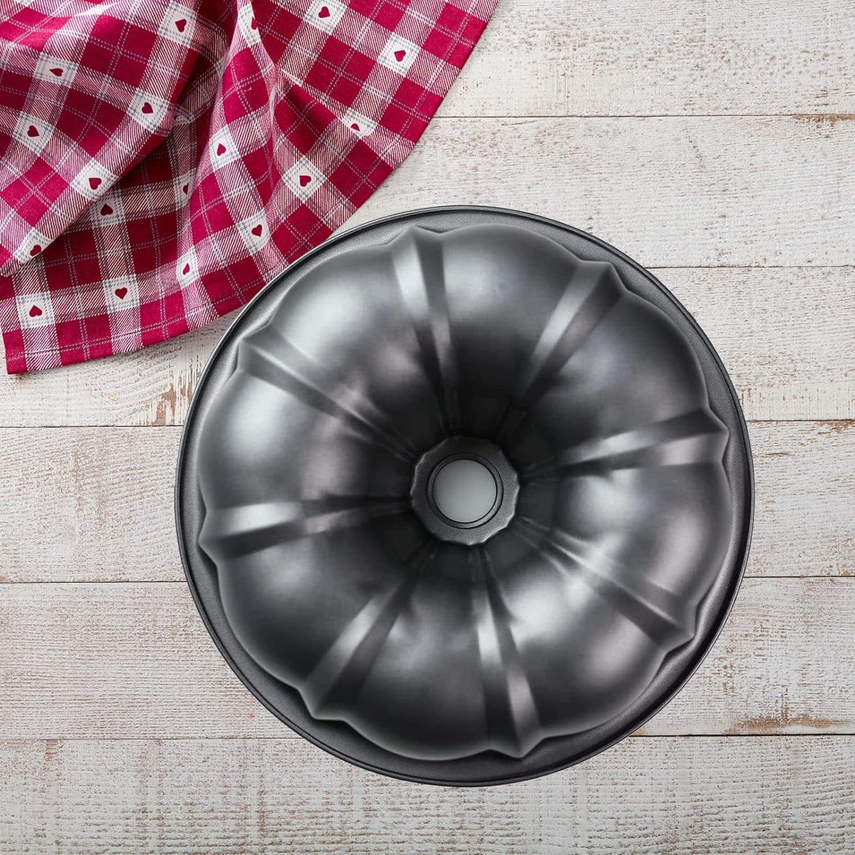 Cake Pans, 26cm/ 10'' Non-Stick Fluted Cake Pan, Heavy Duty Carbon Steel Tube Pan Baking Mold, Perfect Bakeware for Bavarois, Brownie, Jello, Flan, Meatloaf,Pudding (10'') 🍁 All In One Marketplace Canada