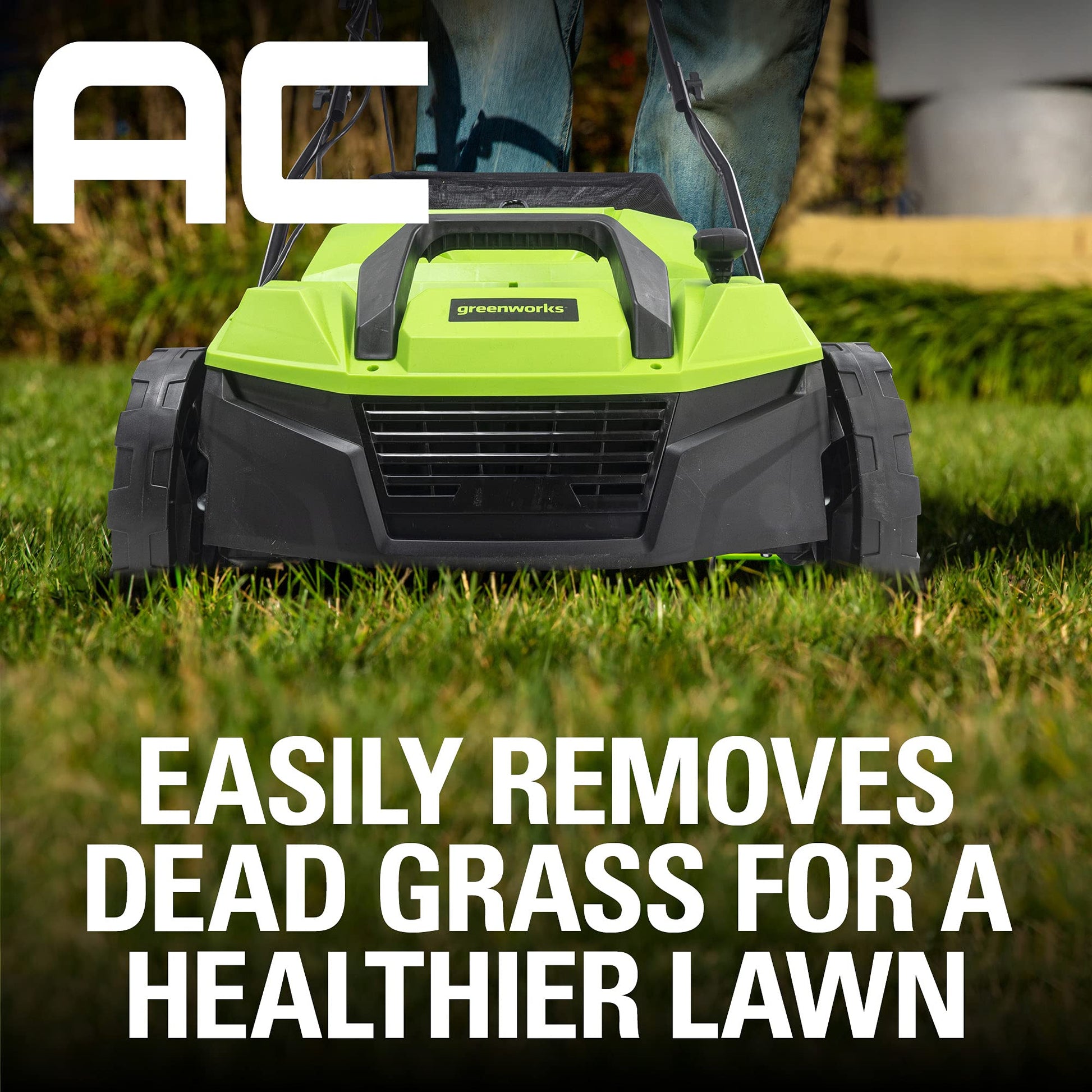 Greenworks 13 Amp 14-Inch Corded Dethatcher/Scarifier, DT13B00 Greenworks