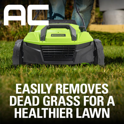 Greenworks 13 Amp 14-Inch Corded Dethatcher/Scarifier, DT13B00 Greenworks
