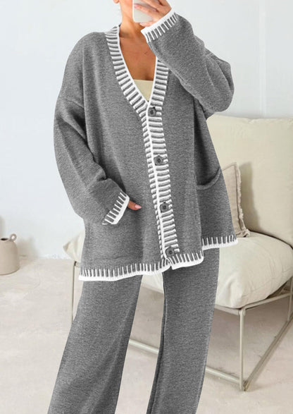 PRETTYGARDEN Women's Fall 2 Piece Knit Sweater Lounge Set(Grey,S) 🍁 All In One Marketplace Canada