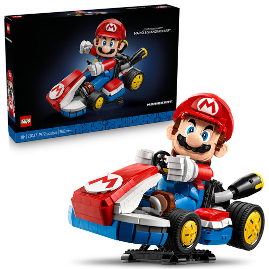 LEGO Super Mario: Mario Kart – Mario & Standard Kart 3D Puzzle for Adults - DIY Book Shelf & Room Decor for Men & Women, Ages 18+ - Arts & Crafts for Adult Gamers - Birthday Gift Idea - 72037 - Available at All In One Marketplace Canada