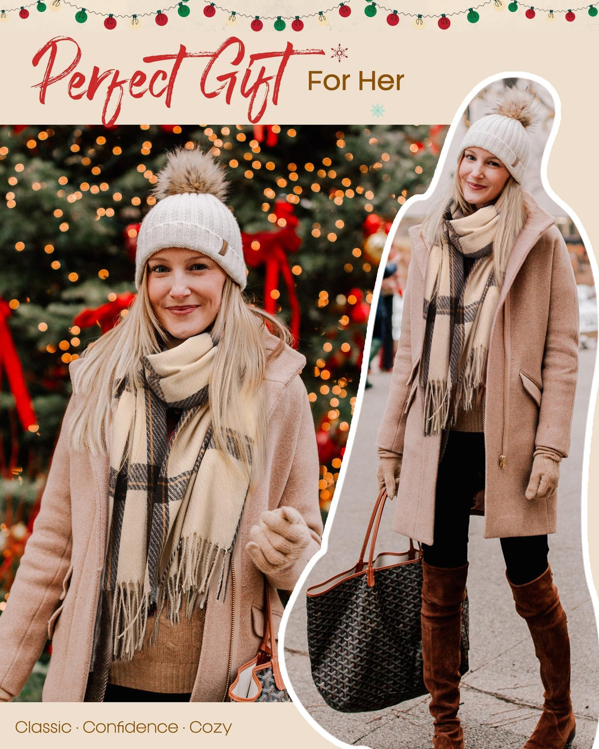 FURTALK Winter Scarf for Women Oversized Plaid Tassel Shawl Wrap 🍁 All In One Marketplace Canada