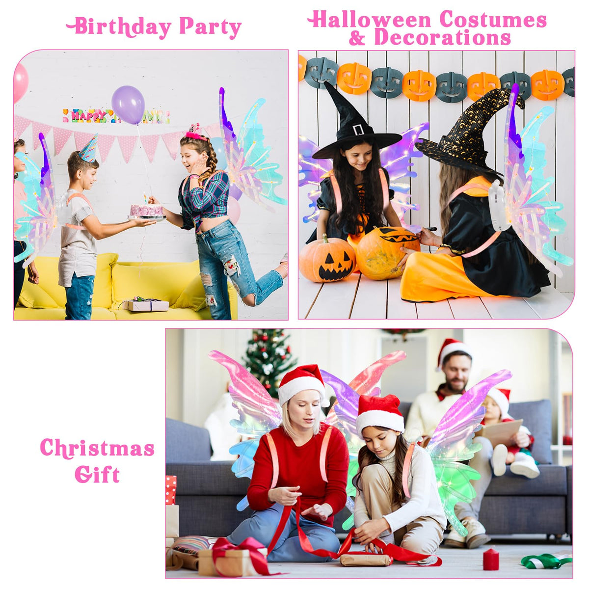 Foggizo Electric Butterfly Wings for Girls, Light Up Fairy Toy Wings with Lights, as Halloween Birthday Christmas Party Gift 🍁 All In One Marketplace Canada