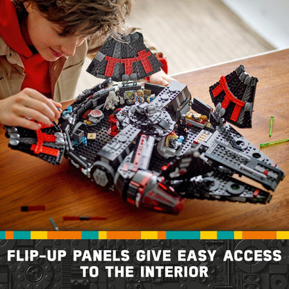 LEGO Star Wars The Dark Falcon Buildable Starship, Star Wars Toy Vehicle Set for Boys and Girls, Collectible Millenium Falcon Toy with 6 Star Wars Minifigures, Birthday Gift for Kids or Any Fan, 75389 LEGO