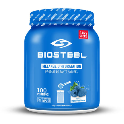 BioSteel Hydration Mix, Great Tasting Hydration with Zero Sugar, and No Artificial Flavours or Preservatives, Blue Raspberry Flavour, 100 Servings per Tub