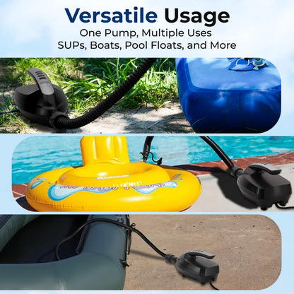 SereneLife Electric SUP Air Pump 16 PSI, Portable Paddle Board Air Compressor with Digital LCD Display, 12V DC Car Connector, Multiple Nozzle Adapters for SUPs, Boats & Inflatables SereneLife